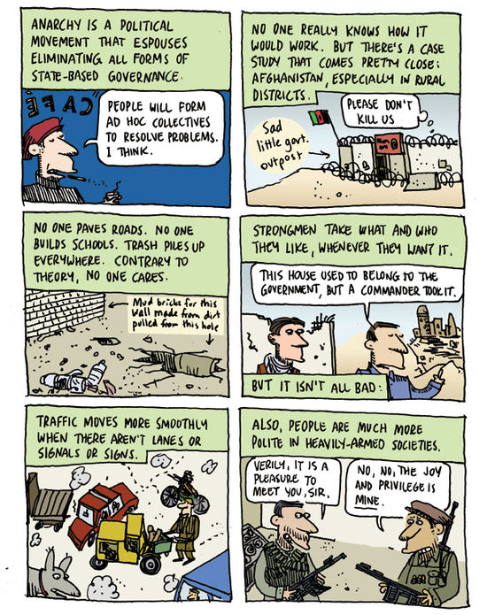 Ted Rall visits Afghanistan and gets a practical lesson in Anarchy.